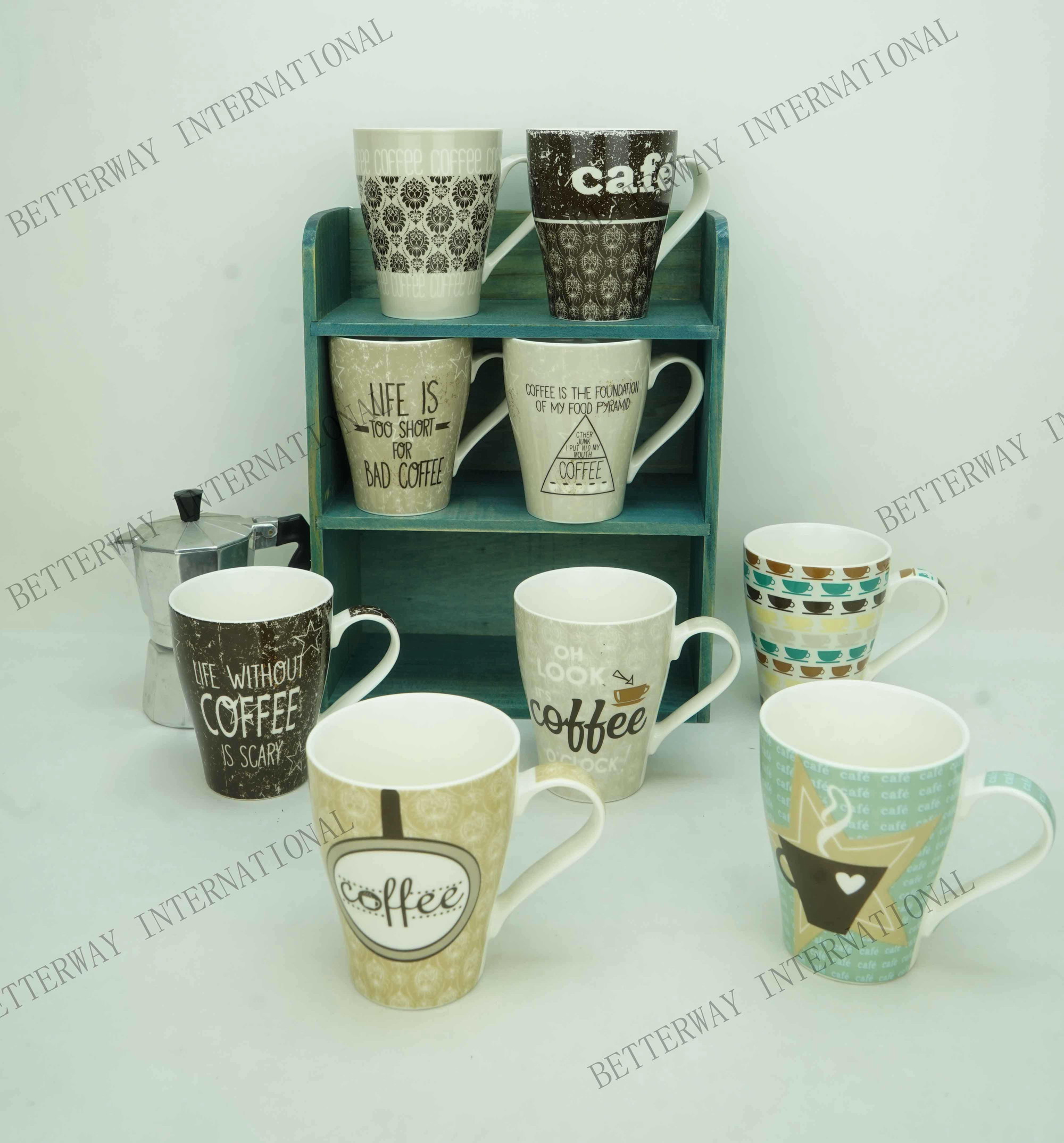 New bone china mug with coffee design