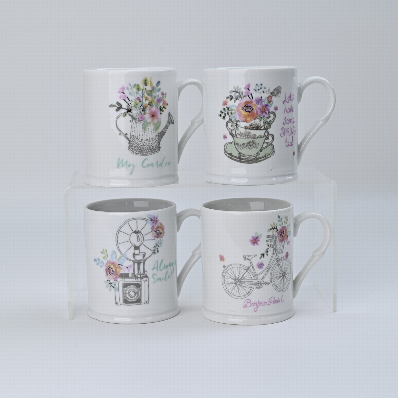 porcelain mug with flower design