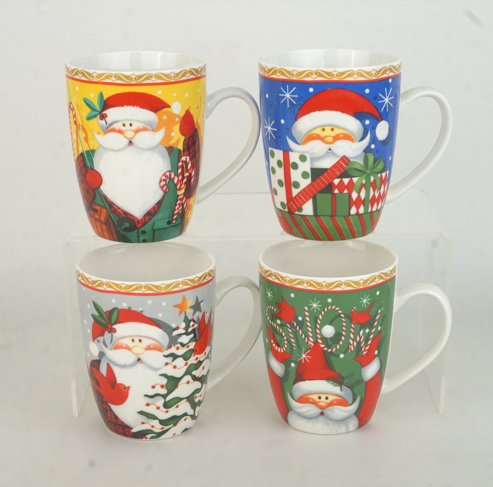 new bone china coffee mug set with Christmas design