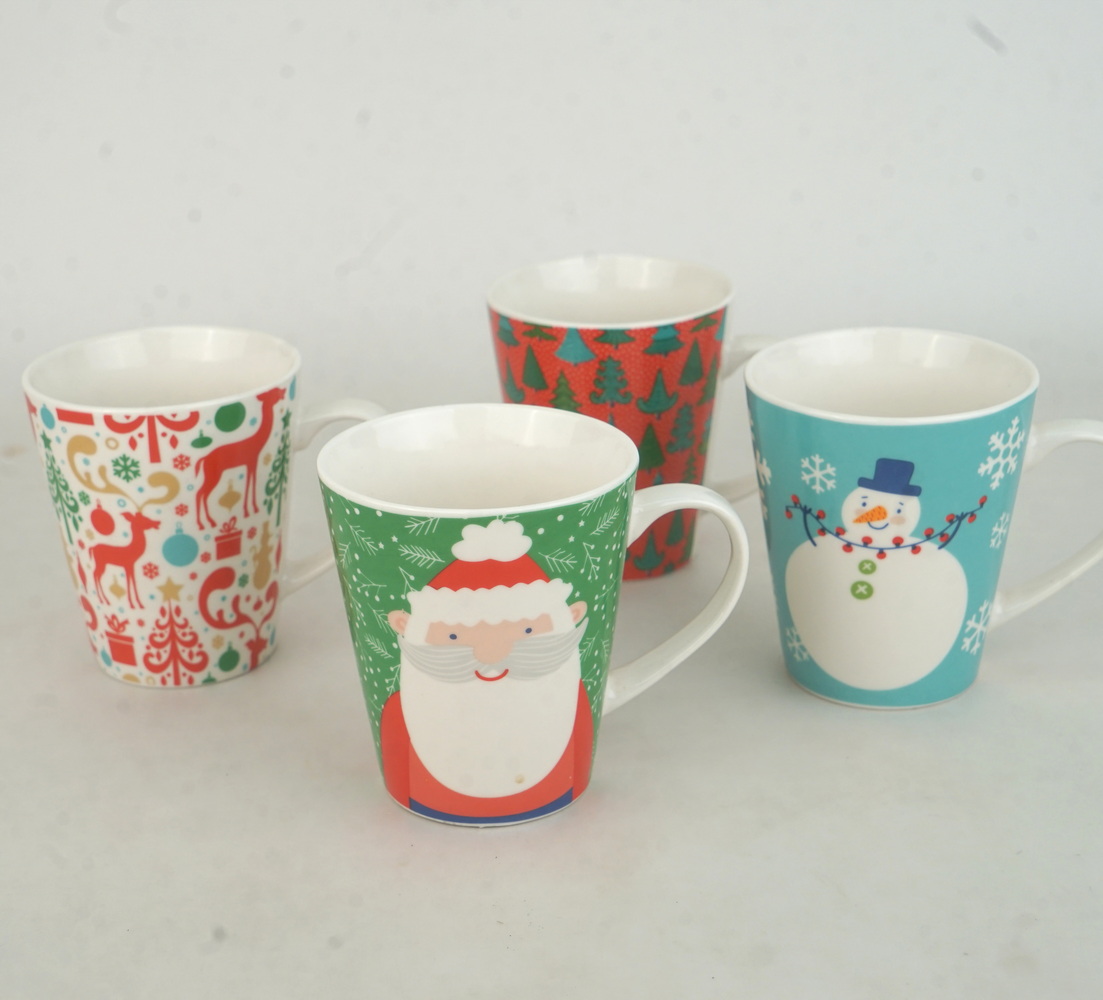 new bone china conical mug with Christmas design