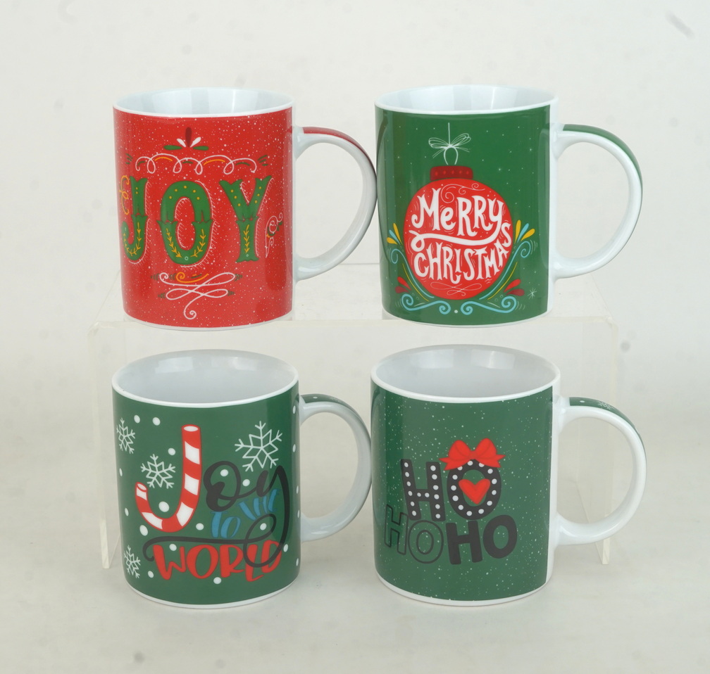 porcelain straight mug with Christmas design