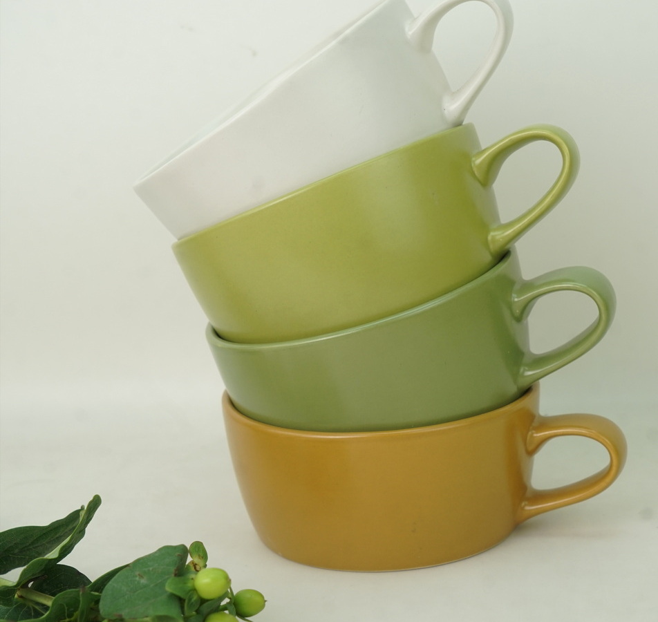 stoneware soup mug solid color