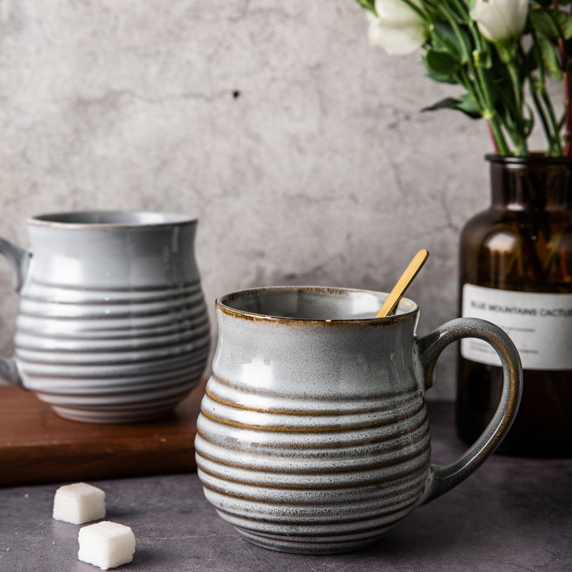 stoneware reactive glaze soup mug