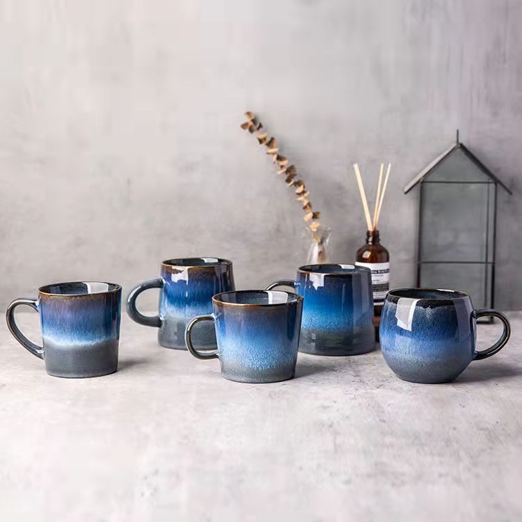 stoneware mug set reactive glaze