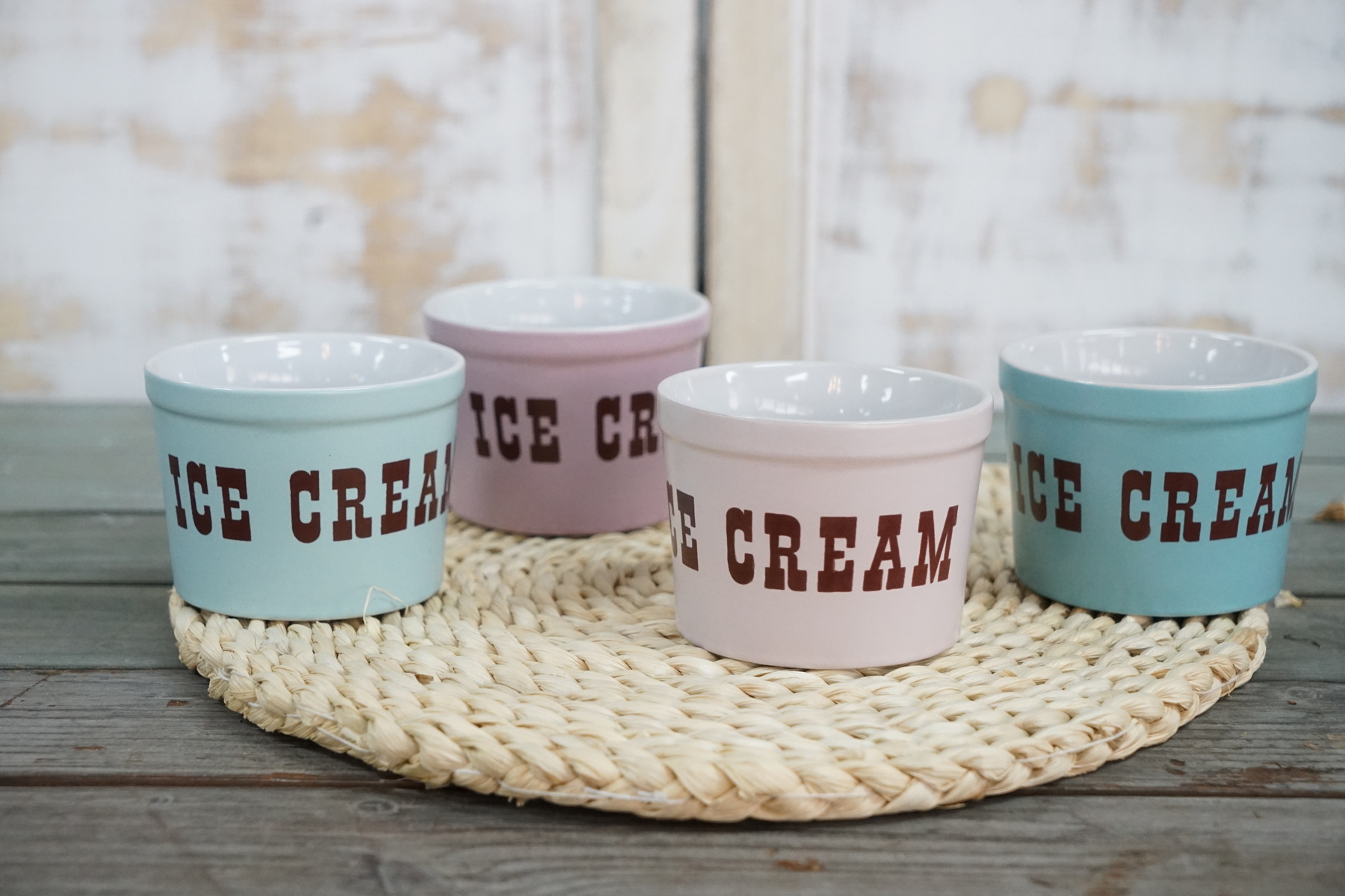 stoneware ice cream cup