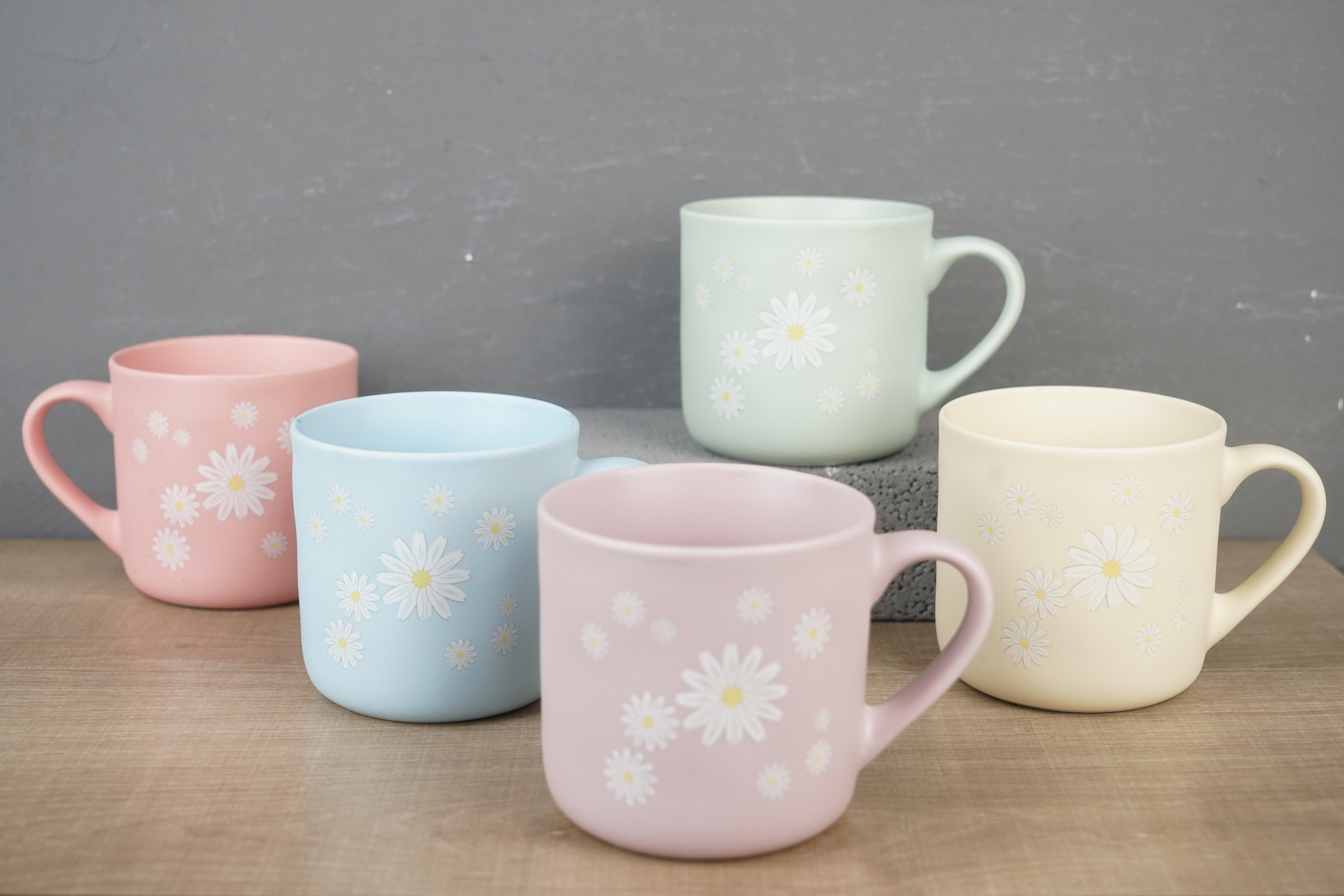 new bone china mug set with flower design