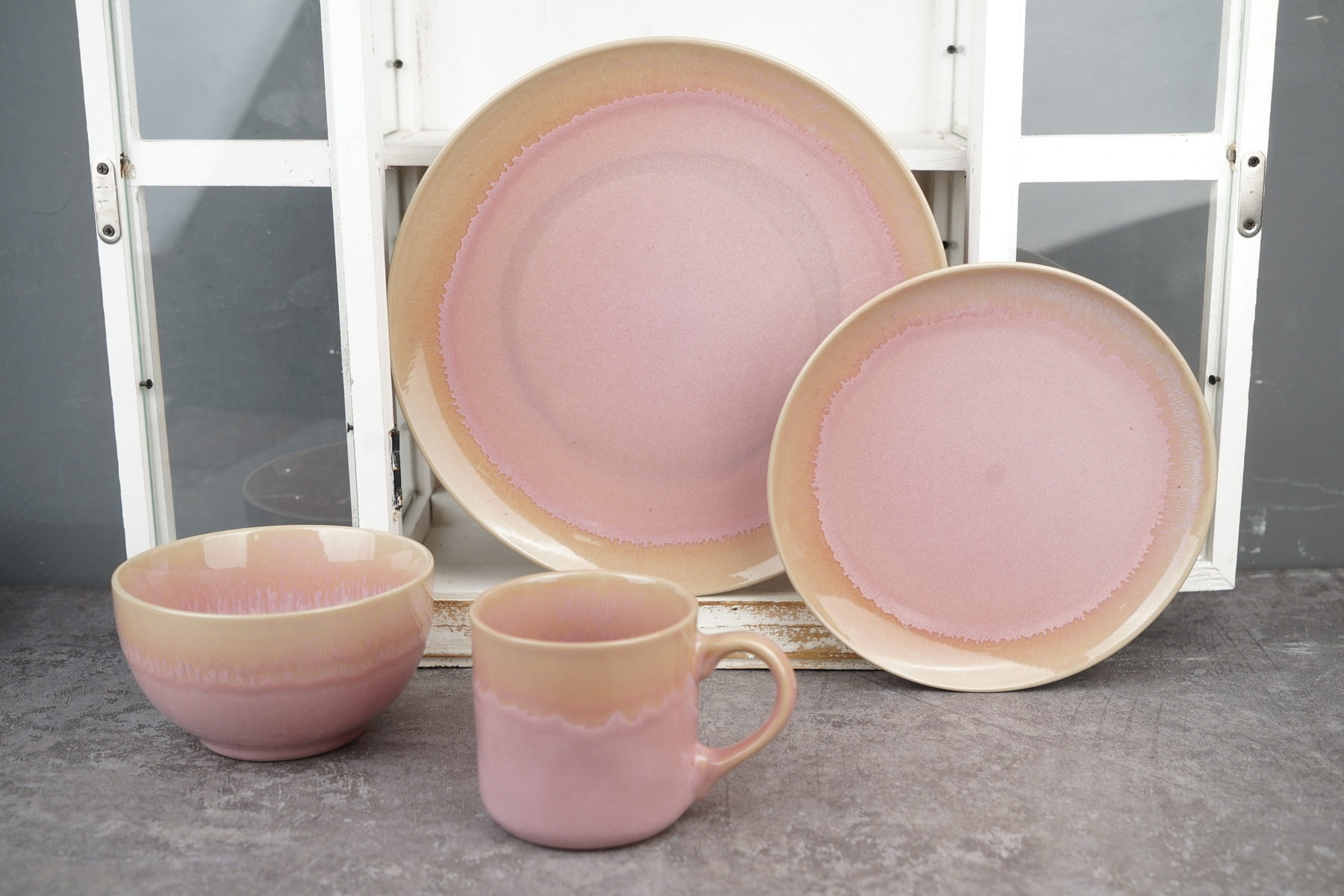 stoneware dinnerware set reactive glaze BH810